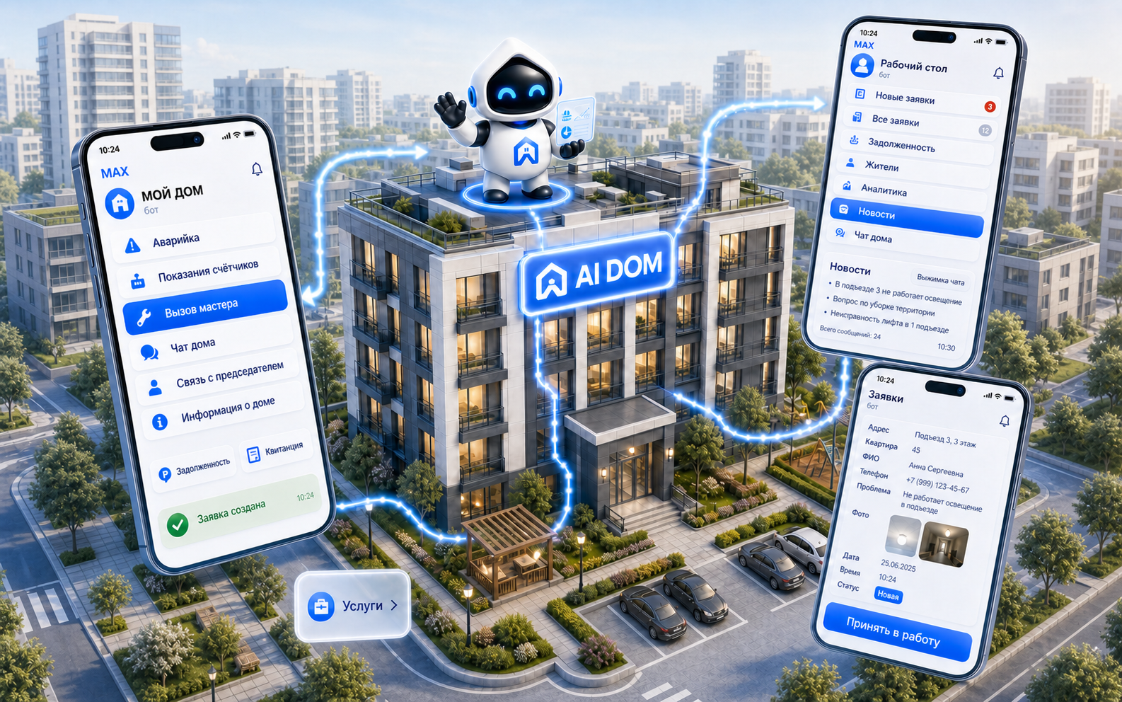 AI DOM — цифровая экосистема дома: житель, председатель, мастер и Домыч